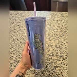 CLEARANCE 24 oz glow-in-dark w/ lilac raven design; 2022 Halloween collection